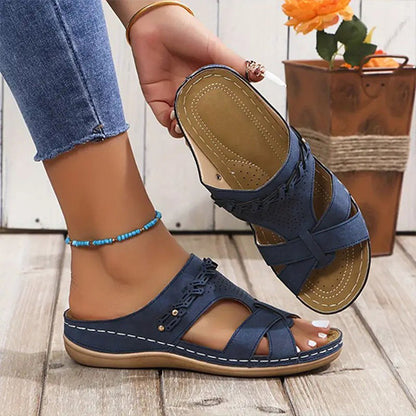 Last Day Promotion 70% OFF🔥ComfortPro® Orthopedic Bunion Corrector Leather Wedge Sandals – Buy 2 Save More 15%