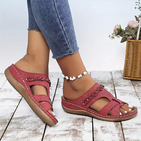 Last Day Promotion 70% OFF🔥ComfortPro® Orthopedic Bunion Corrector Leather Wedge Sandals – Buy 2 Save More 15%