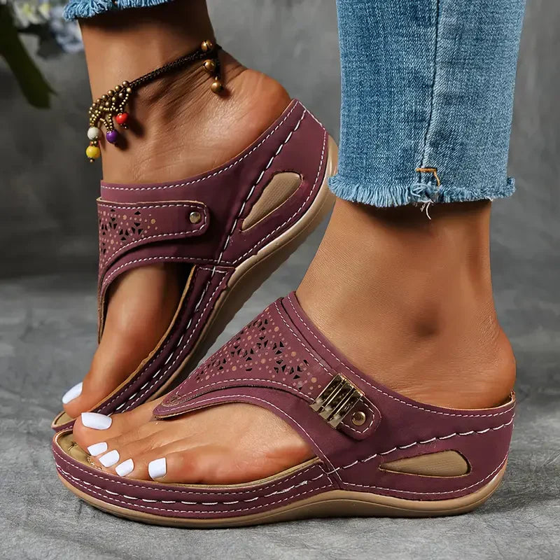 2024 Summer Women's Orthopedic Leather Platform Sandal