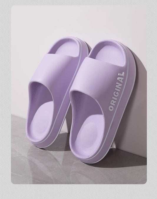 Solid Color Anti-Slip Slippers, Elastic Soft Sandals