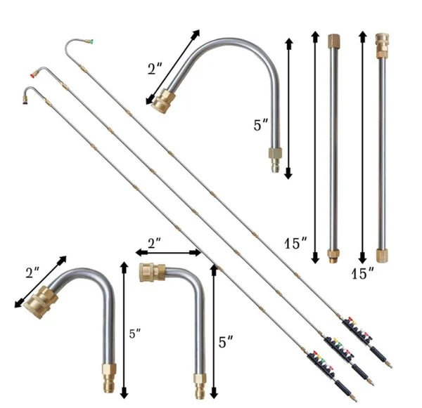 4000 PSI Telescoping High Pressure Washer Wand Set for Gutter & Roof Drainage & Walls Cleaning