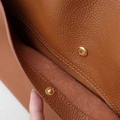 🔥Summer sale🎁⏰Solid color simple genuine leather shoulder bag