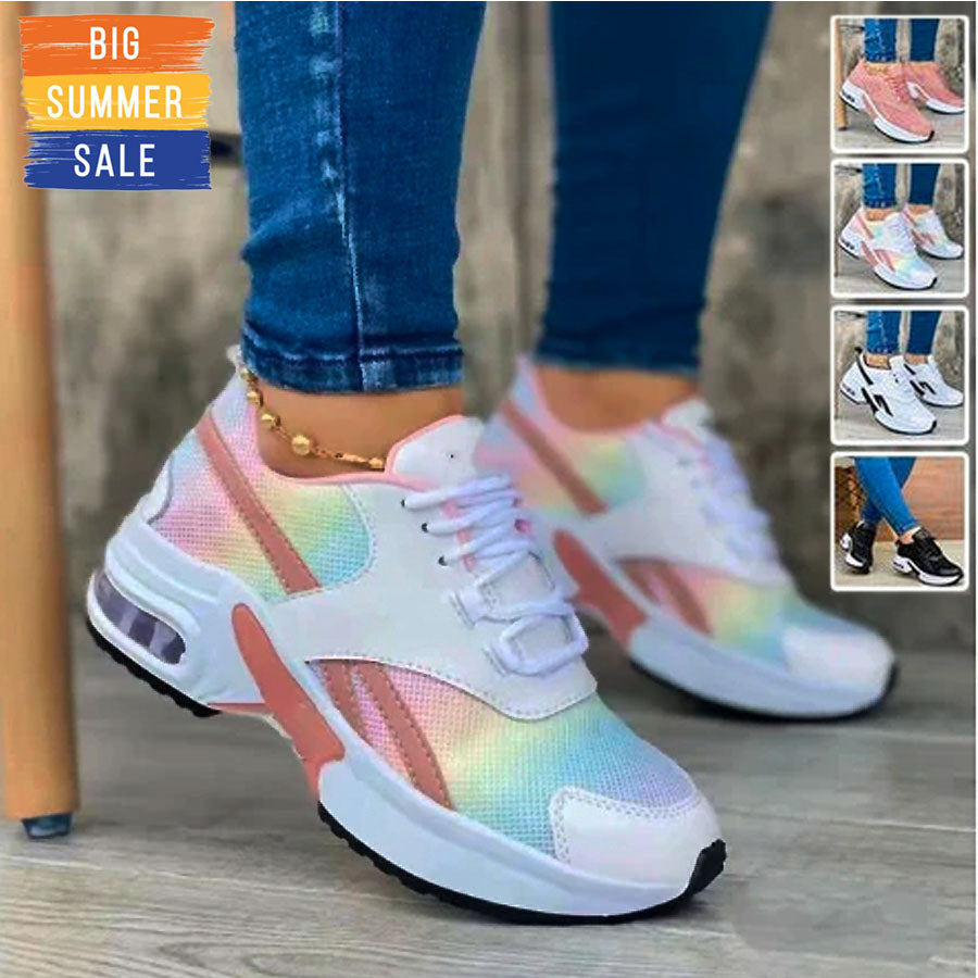 On This Week Sale OFF 50%🔥Women's Platform Sneakers Lace Up With Colors, Orthopedic Walking Sneaker