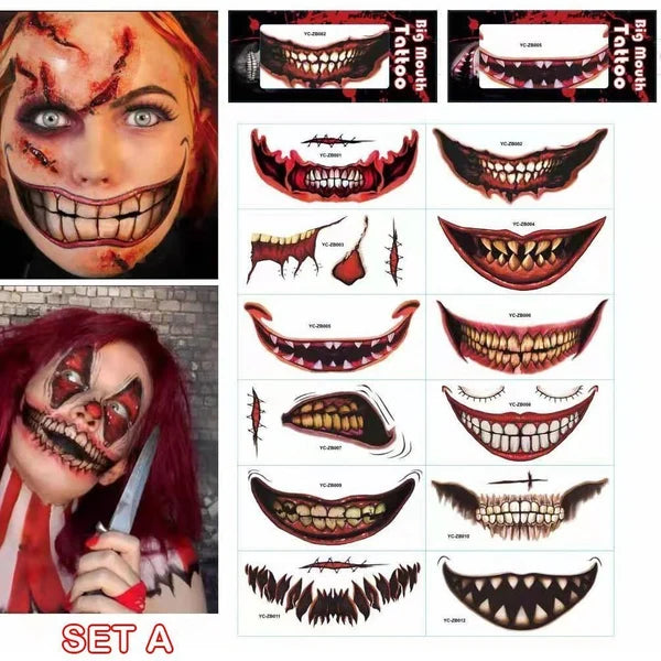 🔥Halloween Prank Makeup Temporary Tattoo😈Realistic & Easy To Remove