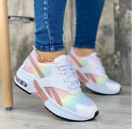 On This Week Sale OFF 50%🔥Women's Platform Sneakers Lace Up With Colors, Orthopedic Walking Sneaker