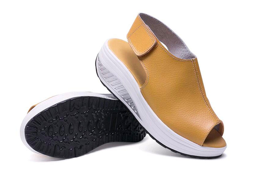 Leather Soft Footbed Arch-Support Sandals, Comfy Orthopedic Beach Sandals